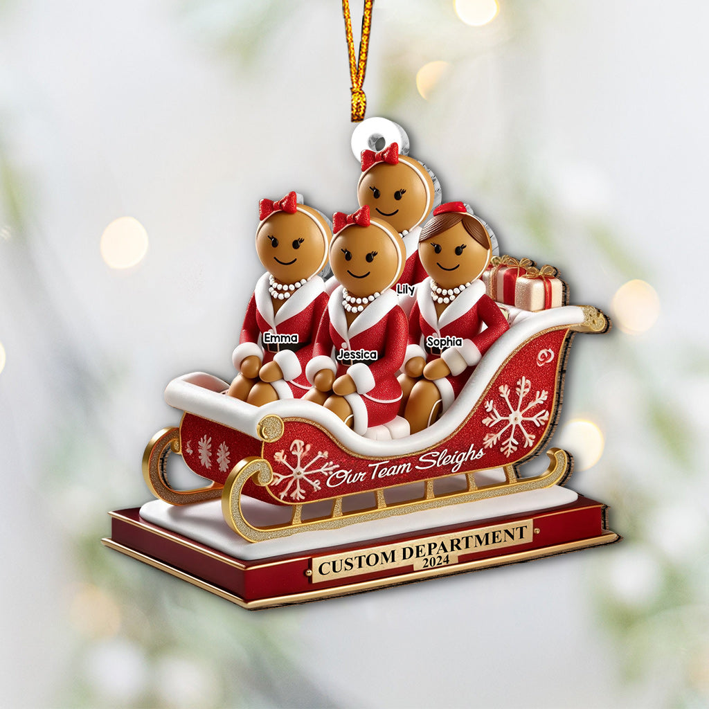 Notre traîneau d'équipe, cadeaux de Noël pour collègues - Ornement personnalisé pour collègues