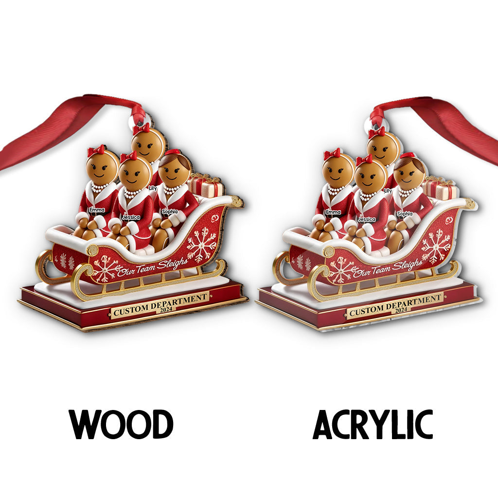 Notre traîneau d'équipe, cadeaux de Noël pour collègues - Ornement personnalisé pour collègues