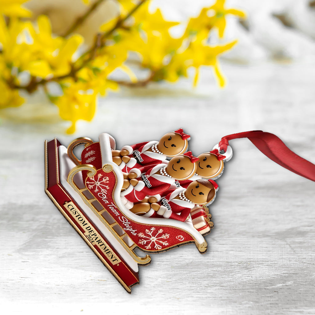 Notre traîneau d'équipe, cadeaux de Noël pour collègues - Ornement personnalisé pour collègues