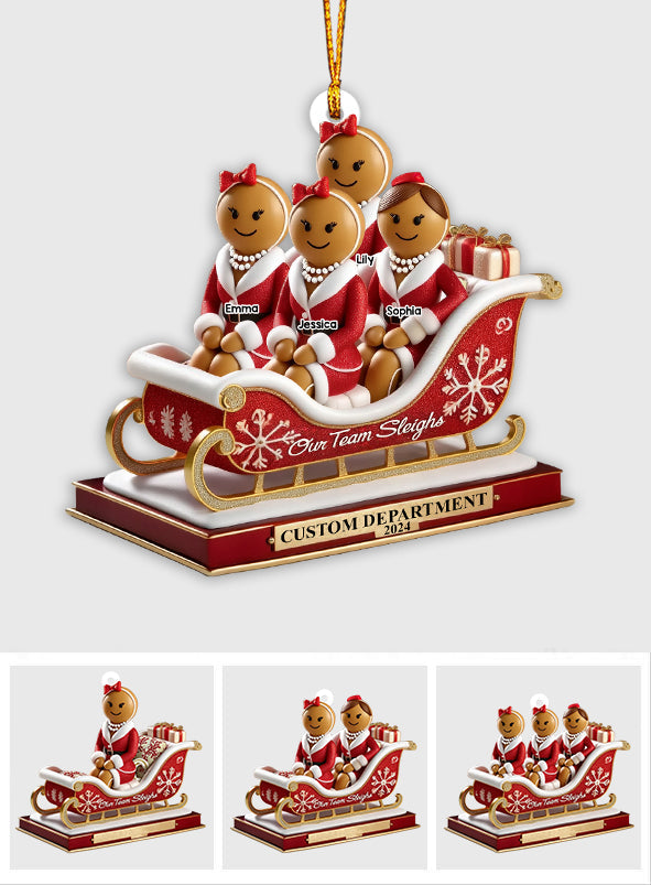Notre traîneau d'équipe, cadeaux de Noël pour collègues - Ornement personnalisé pour collègues