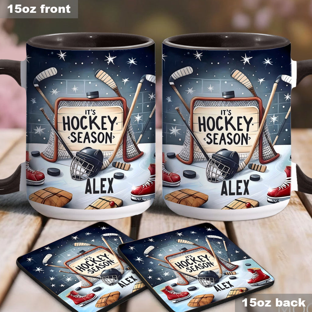 It's Hockey Season - Personalized Hockey Accent Mug