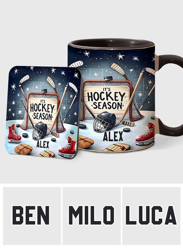 It's Hockey Season - Personalized Hockey Accent Mug