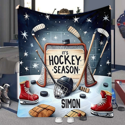 Hockey Season - Personalized Hockey Blanket