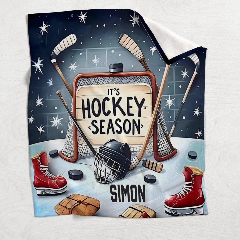 Hockey Season - Personalized Hockey Blanket
