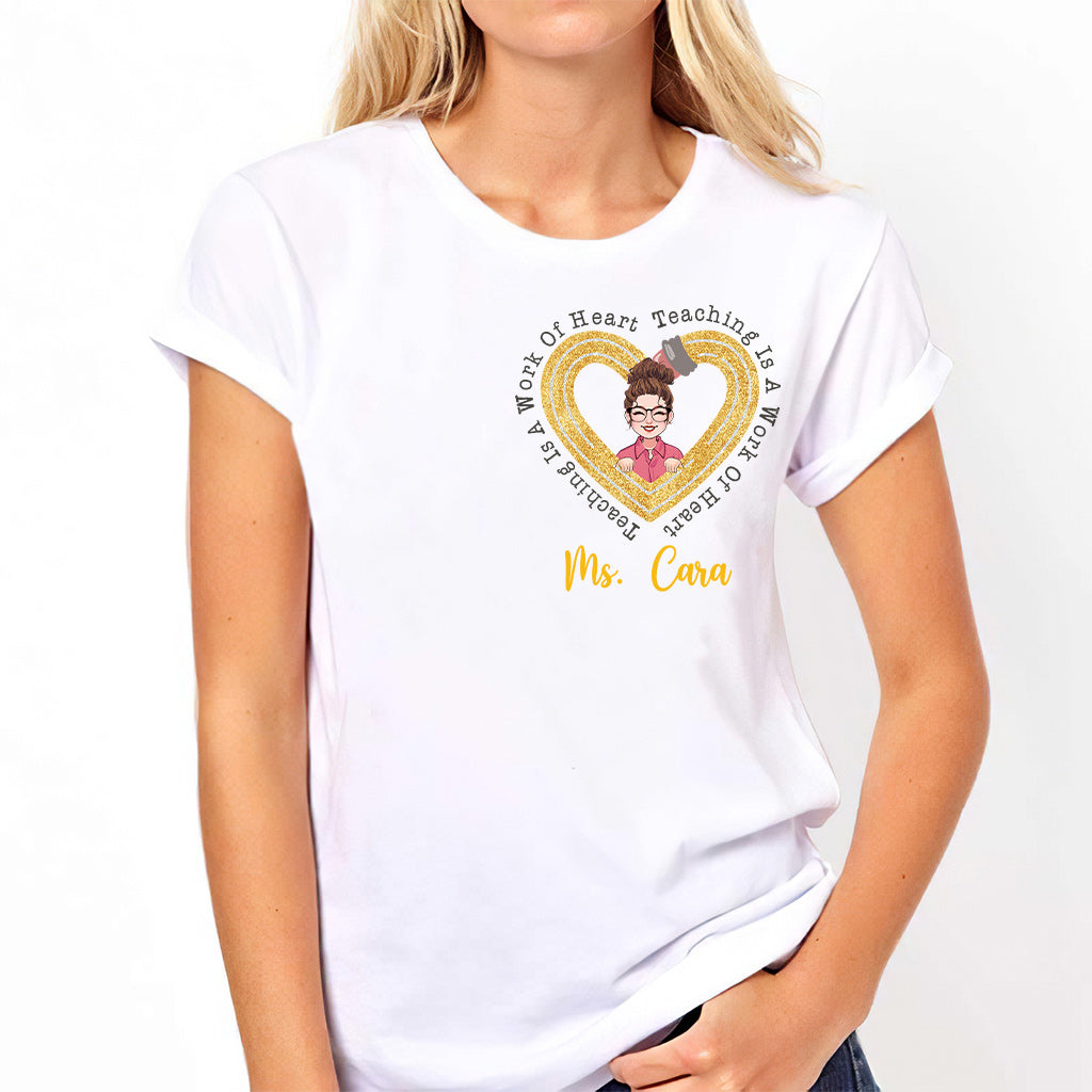 Enseigner, c'est un travail de cœur - T-shirt et sweat à capuche personnalisés pour enseignants