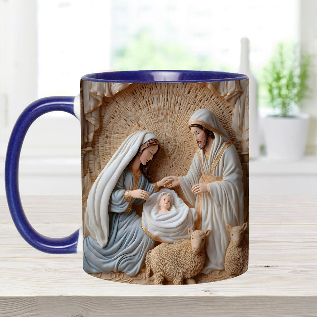 Mug personnalisé à thème chrétien - Scène de la Nativité