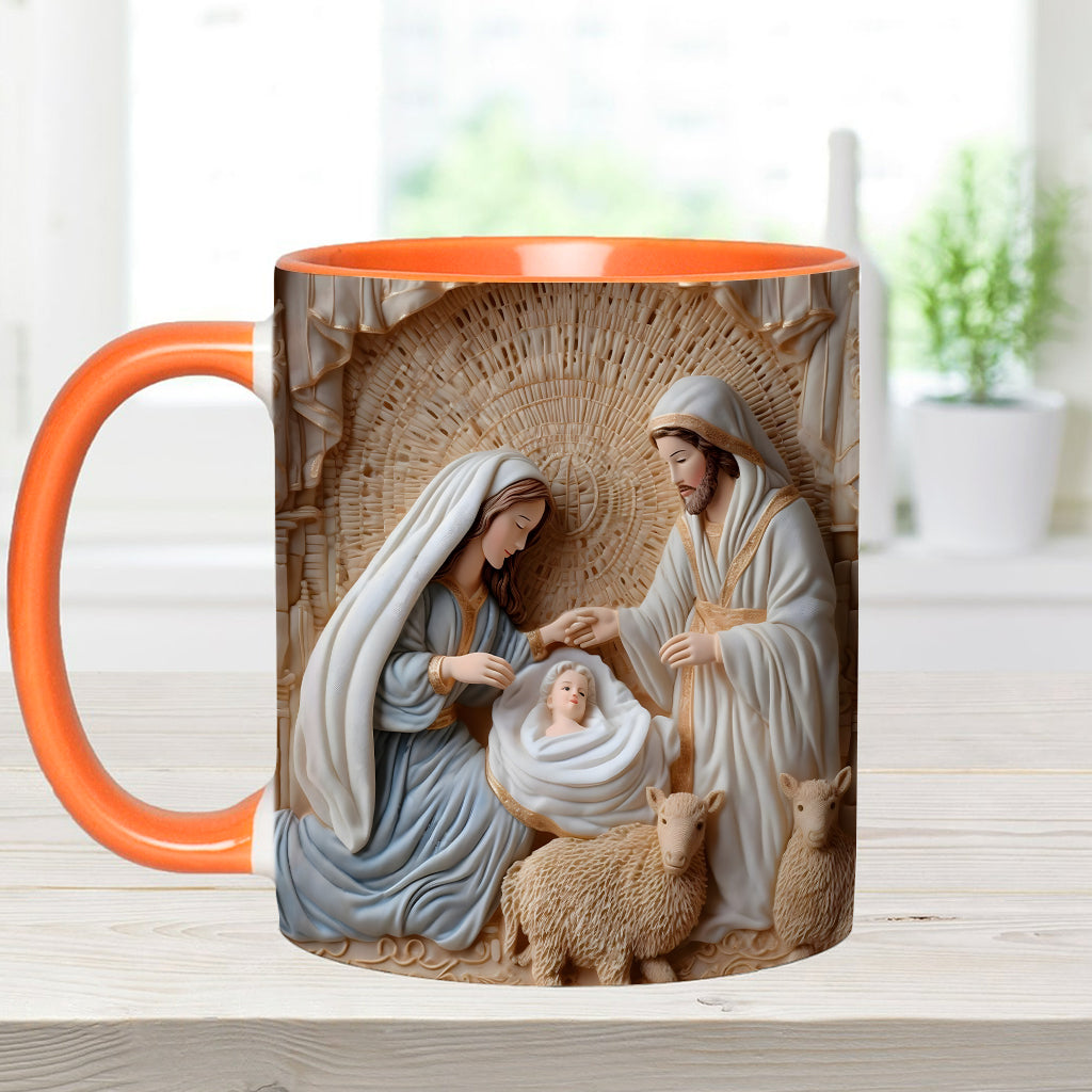 Mug personnalisé à thème chrétien - Scène de la Nativité