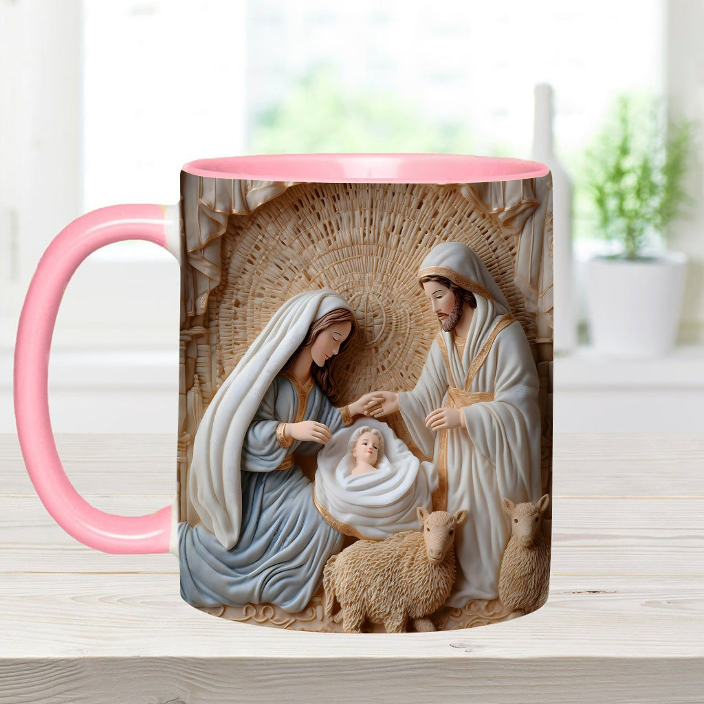 Mug personnalisé à thème chrétien - Scène de la Nativité