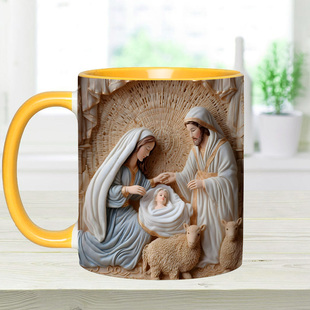 Mug personnalisé à thème chrétien - Scène de la Nativité