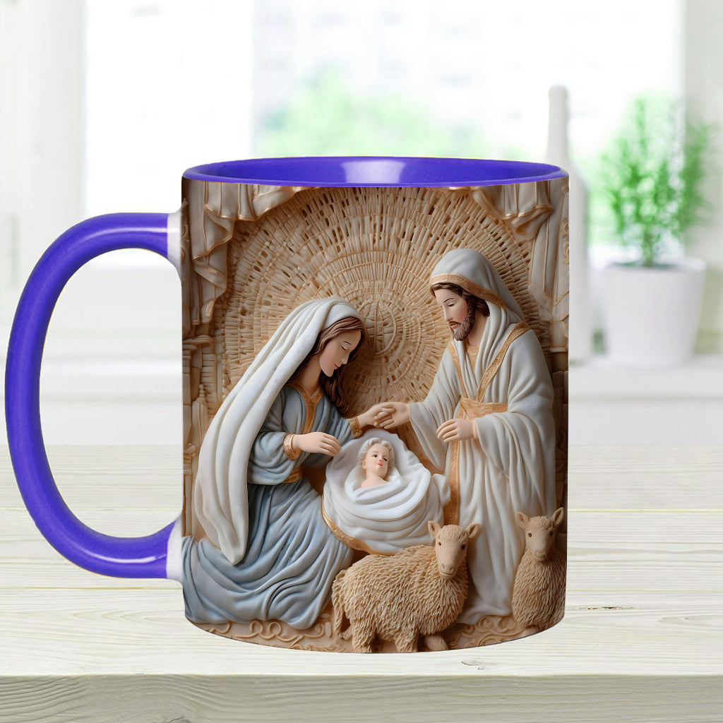 Mug personnalisé à thème chrétien - Scène de la Nativité