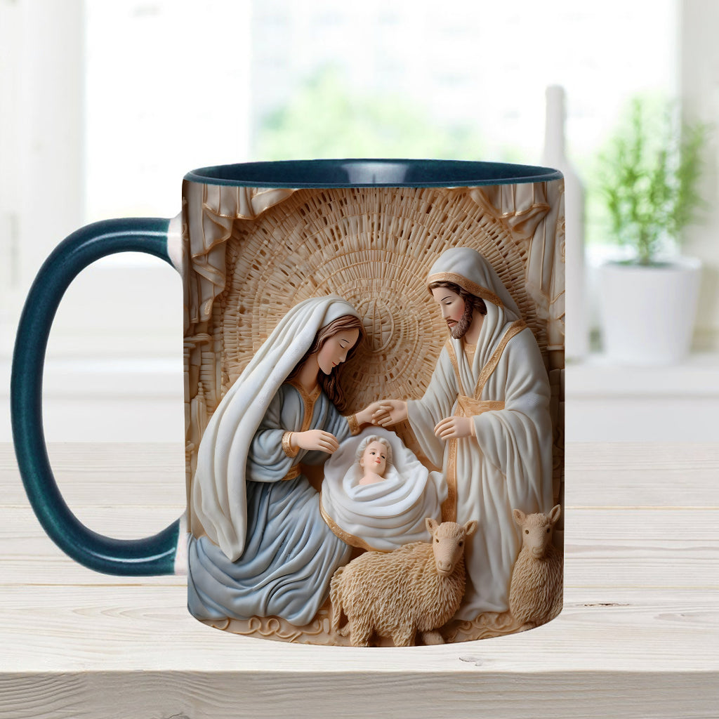 Mug personnalisé à thème chrétien - Scène de la Nativité