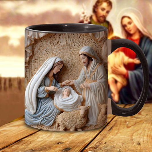 Mug personnalisé à thème chrétien - Scène de la Nativité