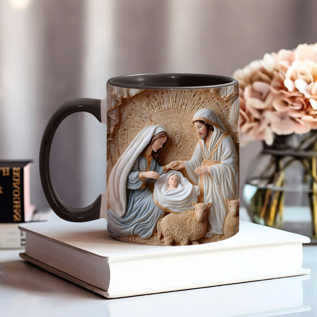 Mug personnalisé à thème chrétien - Scène de la Nativité
