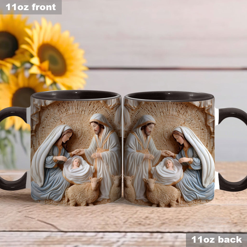 Mug personnalisé à thème chrétien - Scène de la Nativité