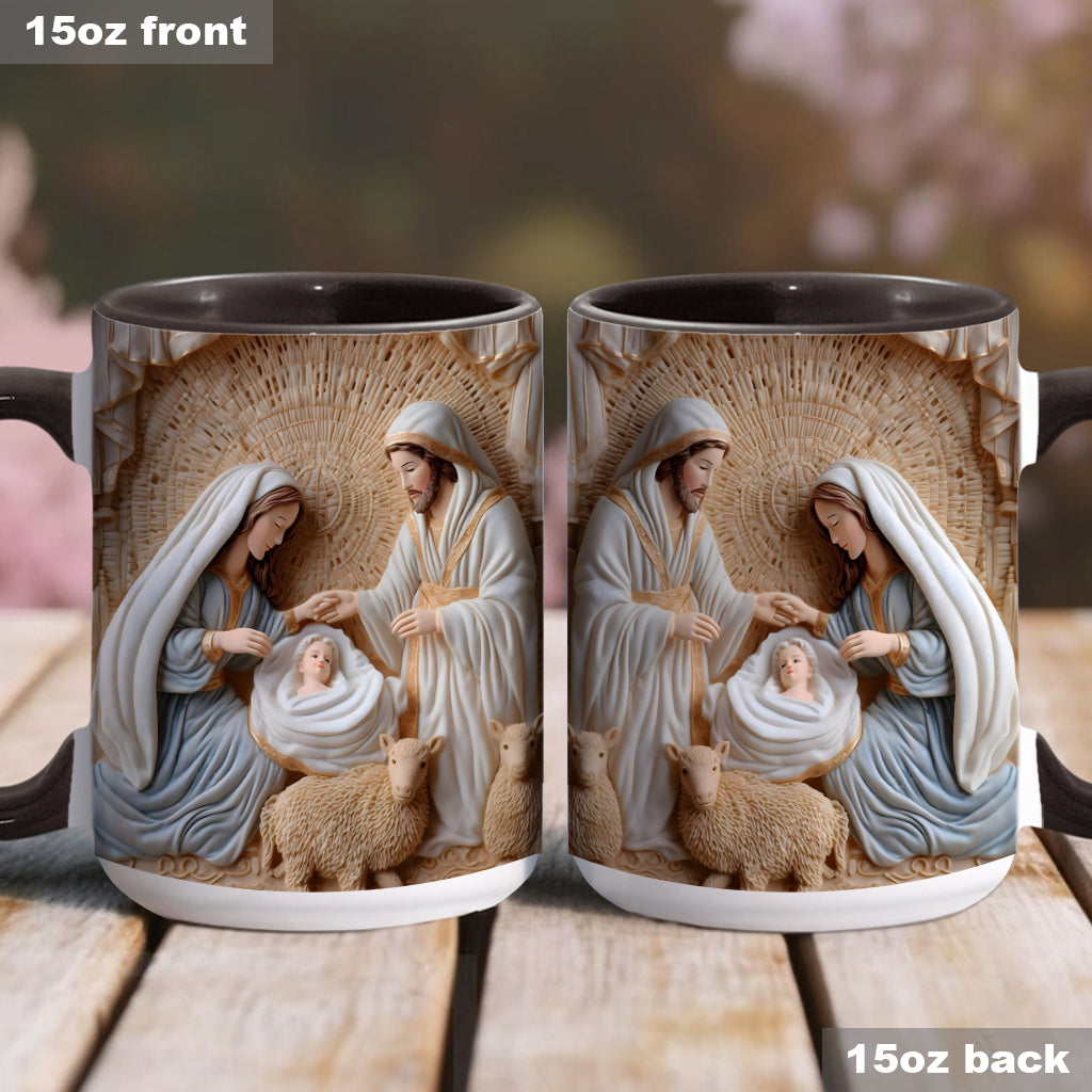 Mug personnalisé à thème chrétien - Scène de la Nativité