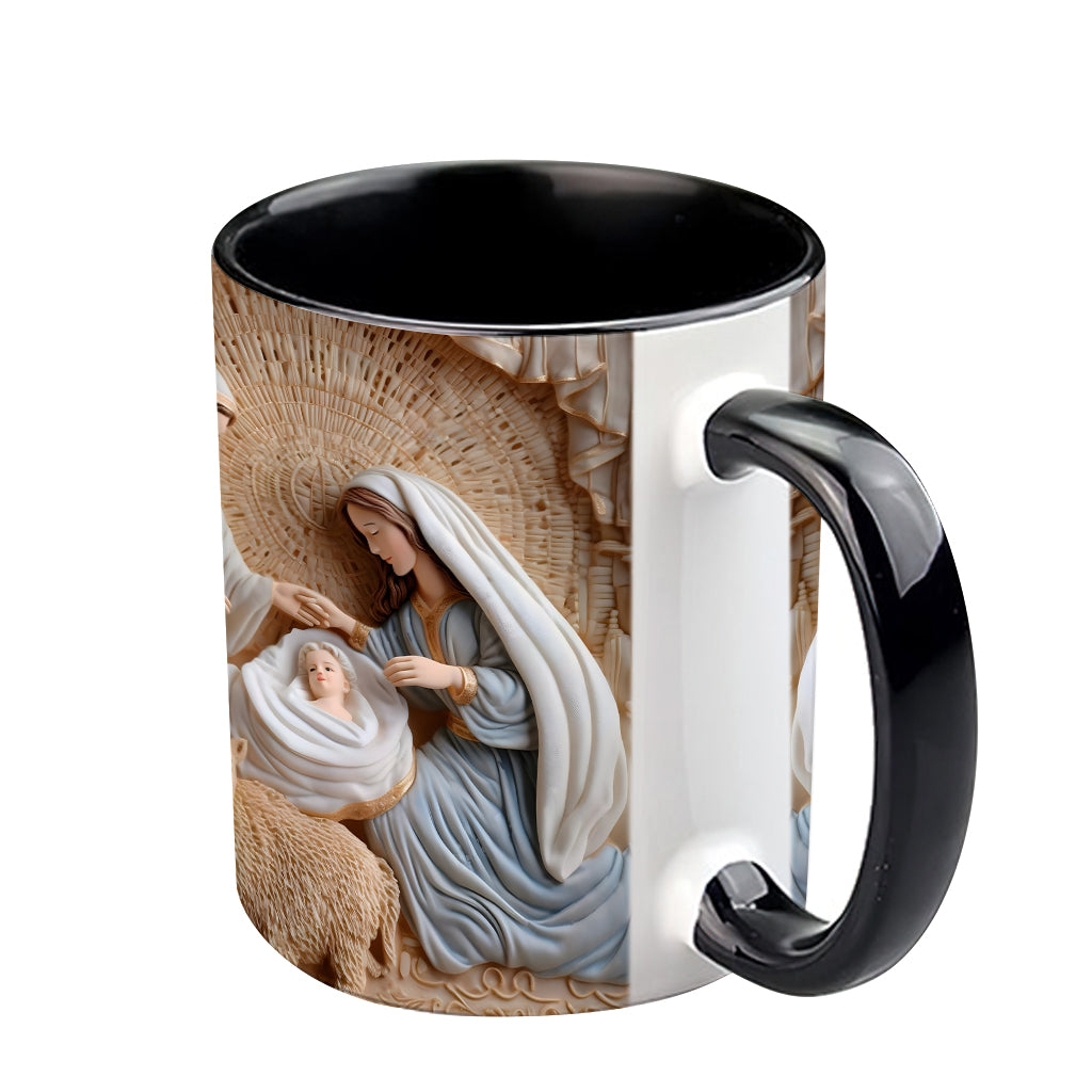 Mug personnalisé à thème chrétien - Scène de la Nativité