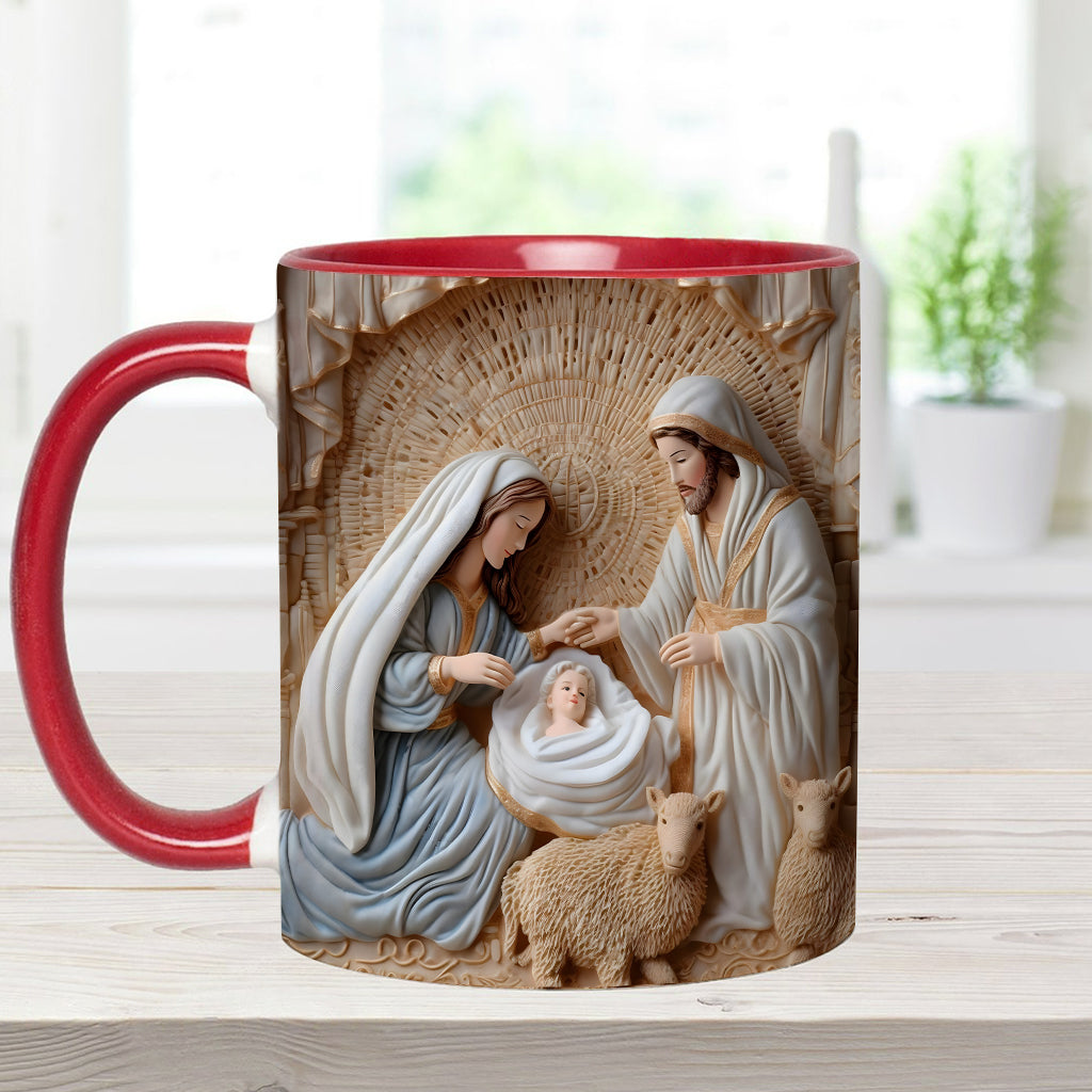 Mug personnalisé à thème chrétien - Scène de la Nativité
