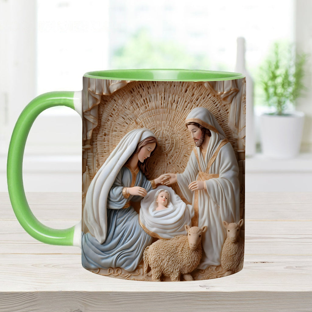 Mug personnalisé à thème chrétien - Scène de la Nativité