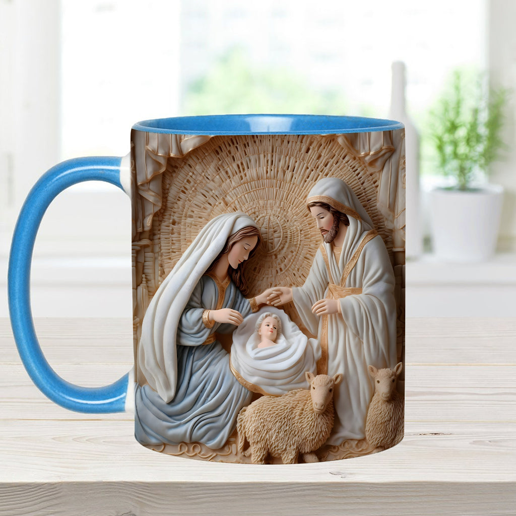 Mug personnalisé à thème chrétien - Scène de la Nativité