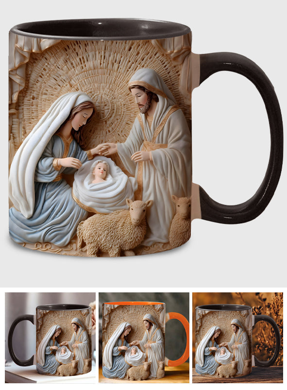 Mug personnalisé à thème chrétien - Scène de la Nativité
