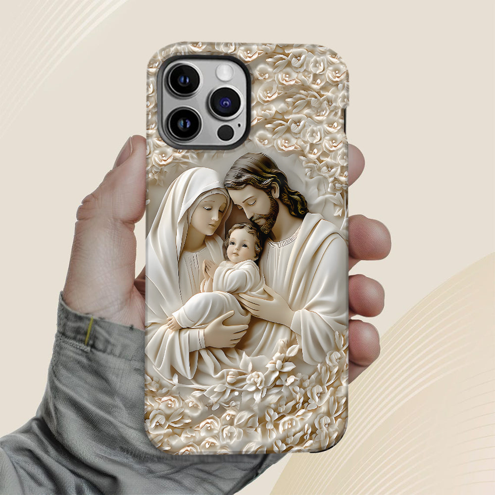 La Sainte Famille - Coque de téléphone personnalisée avec impression chrétienne intégrale