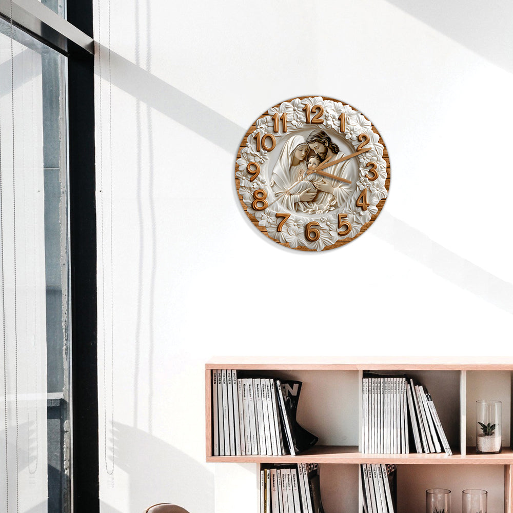 La Sainte Famille - Horloge murale chrétienne