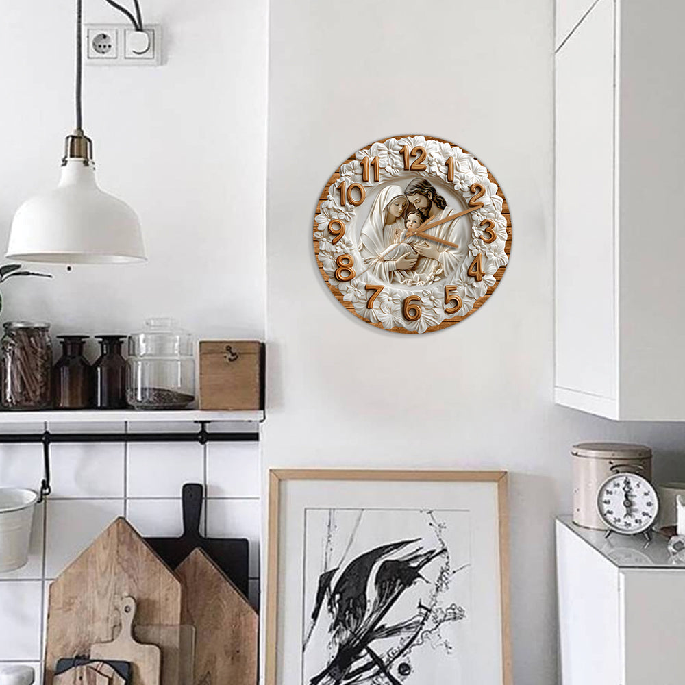 La Sainte Famille - Horloge murale chrétienne