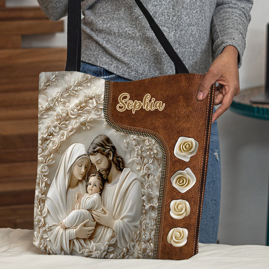 Sac fourre-tout chrétien personnalisé La Sainte Famille