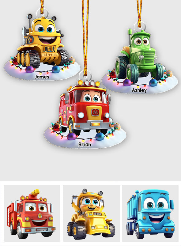 Cadeau de véhicules de rêve pour les petits-enfants - Ornement personnalisé en forme de véhicule pour enfant
