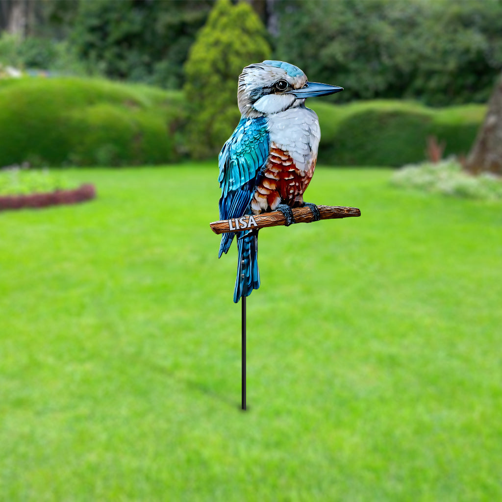 Kookaburra bleu - Décoration de jardin personnalisée en métal