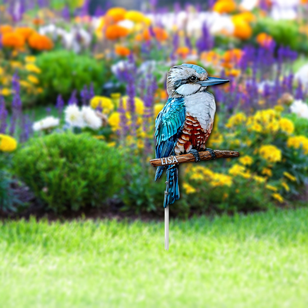 Kookaburra bleu - Décoration de jardin personnalisée en métal