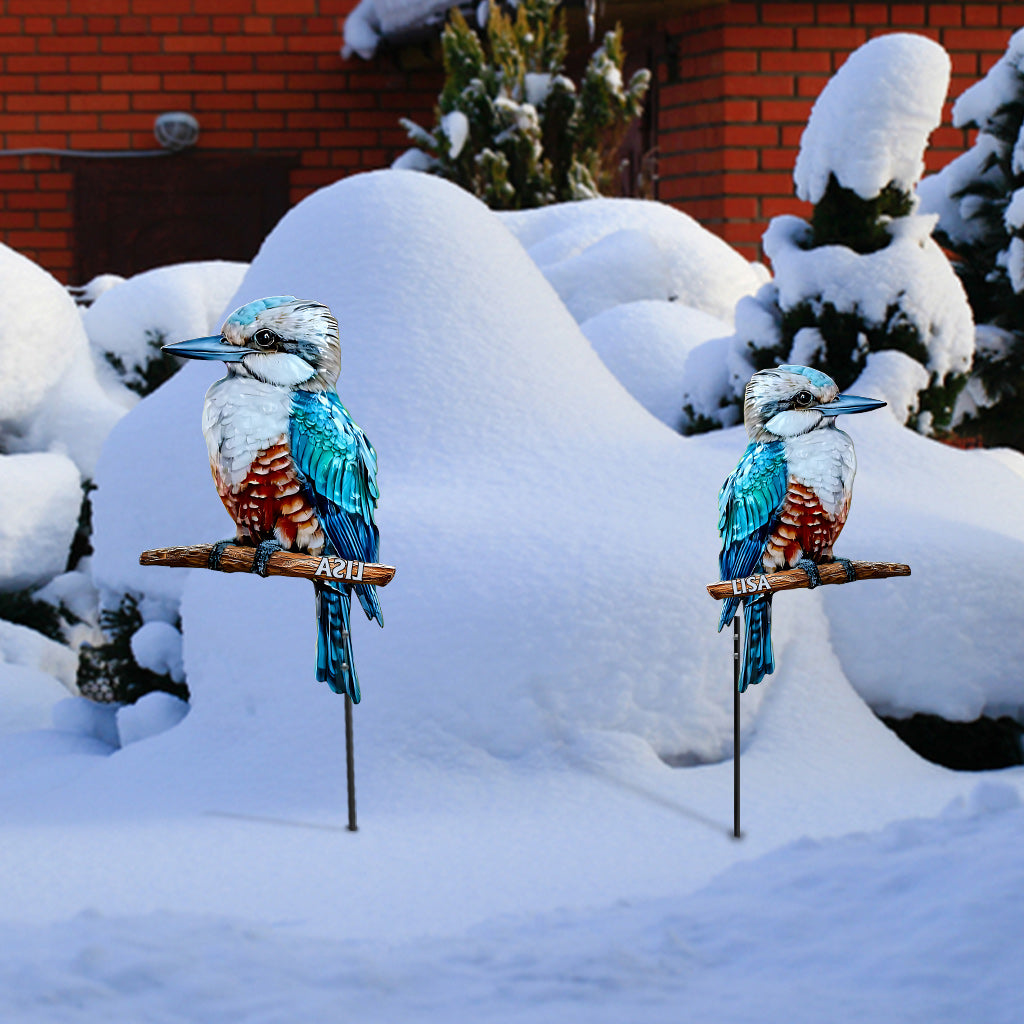 Kookaburra bleu - Décoration de jardin personnalisée en métal