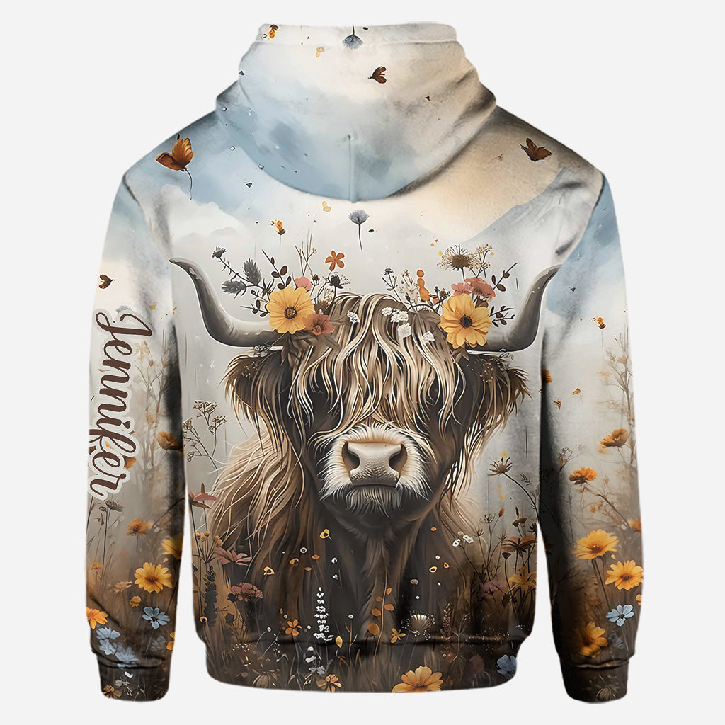 Vache mignonne - Sweat à capuche et legging personnalisés vache des Highlands