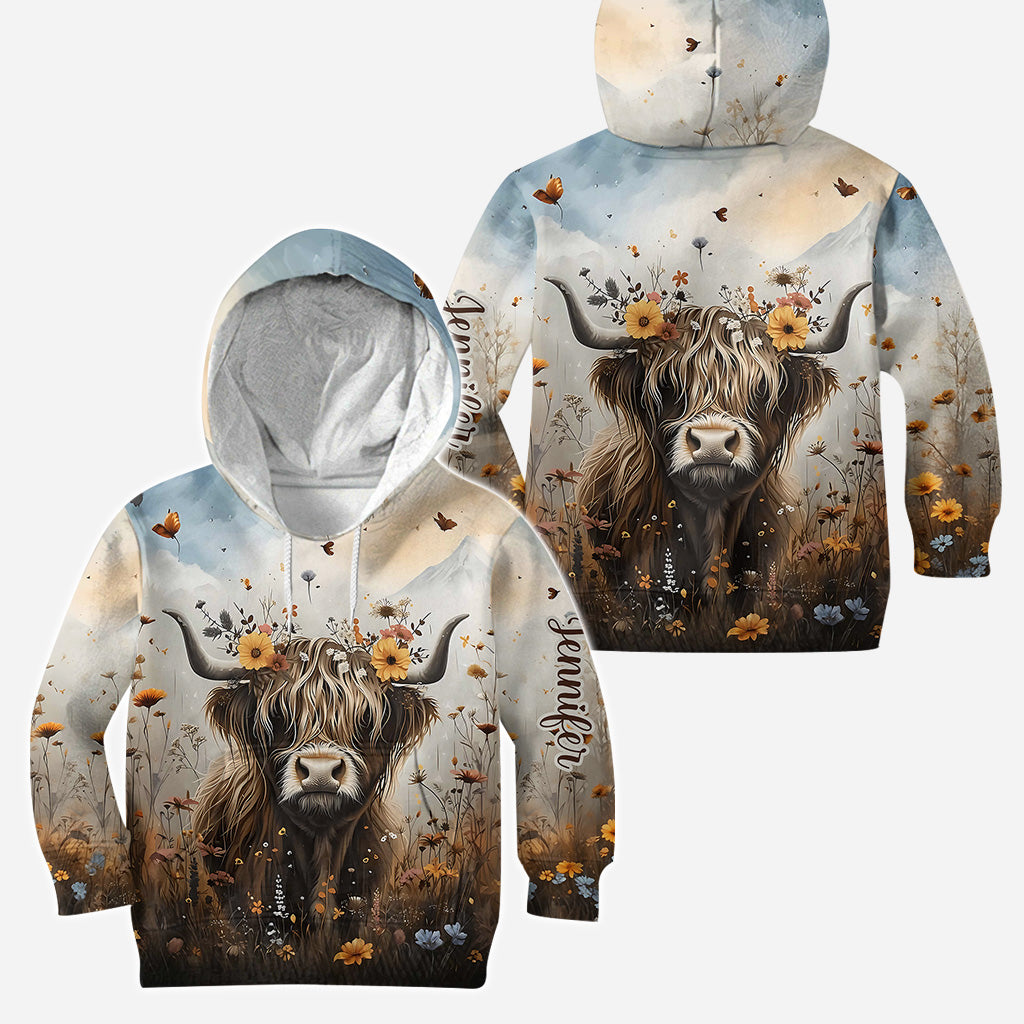 Vache mignonne - Sweat à capuche et legging personnalisés vache des Highlands