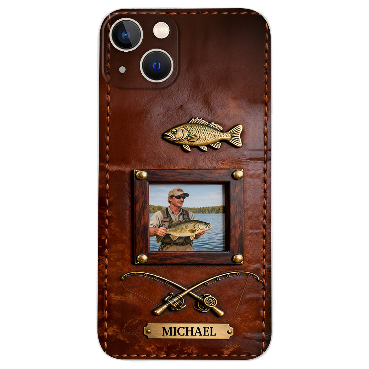 Best Catch - Personalized Fishing Leather Phone Case