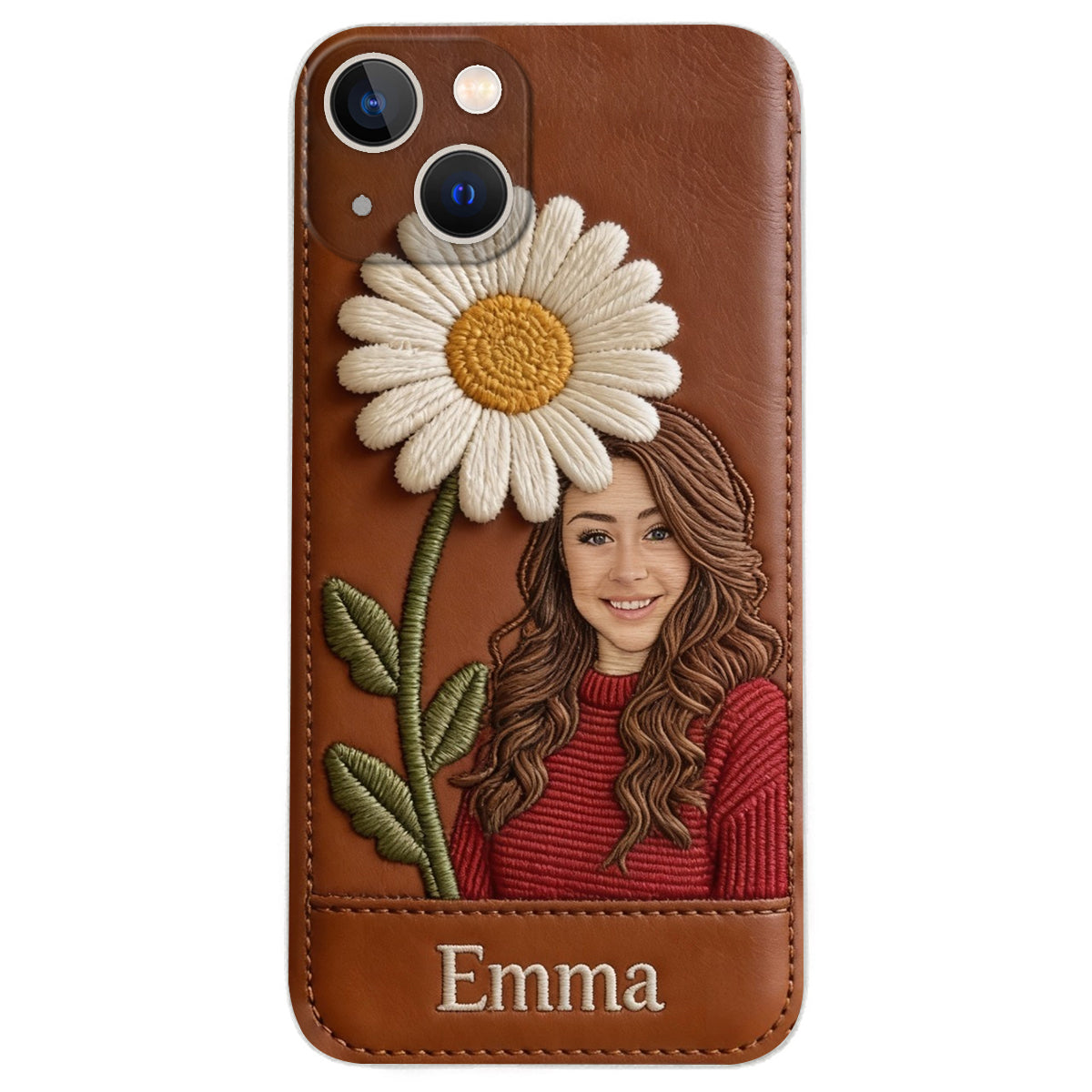 Custom Any Photo Birthmonth Flower - Personalized Self Love Leather Phone Case