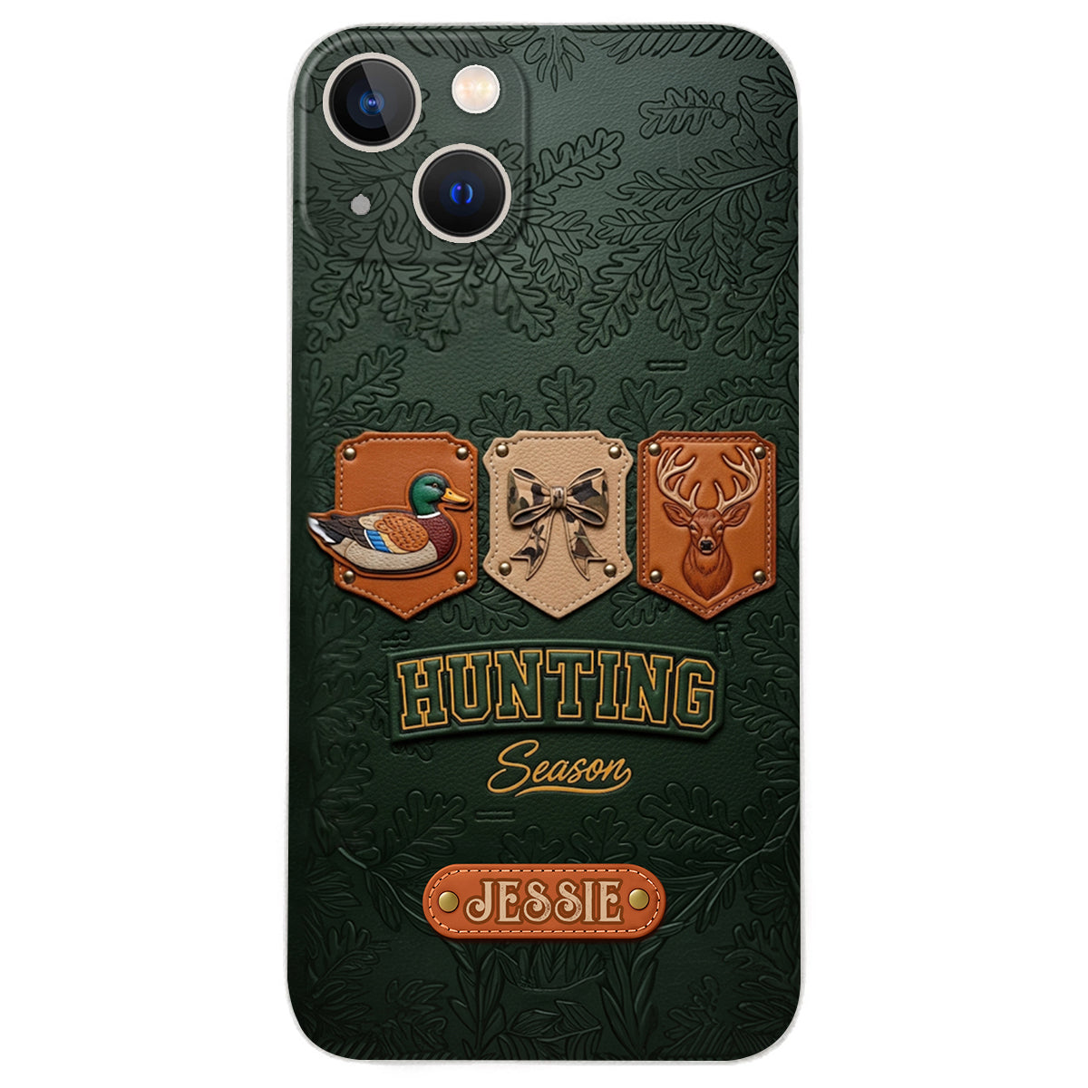 Saison de la chasse - Étui de téléphone en cuir personnalisé sur le thème de la chasse