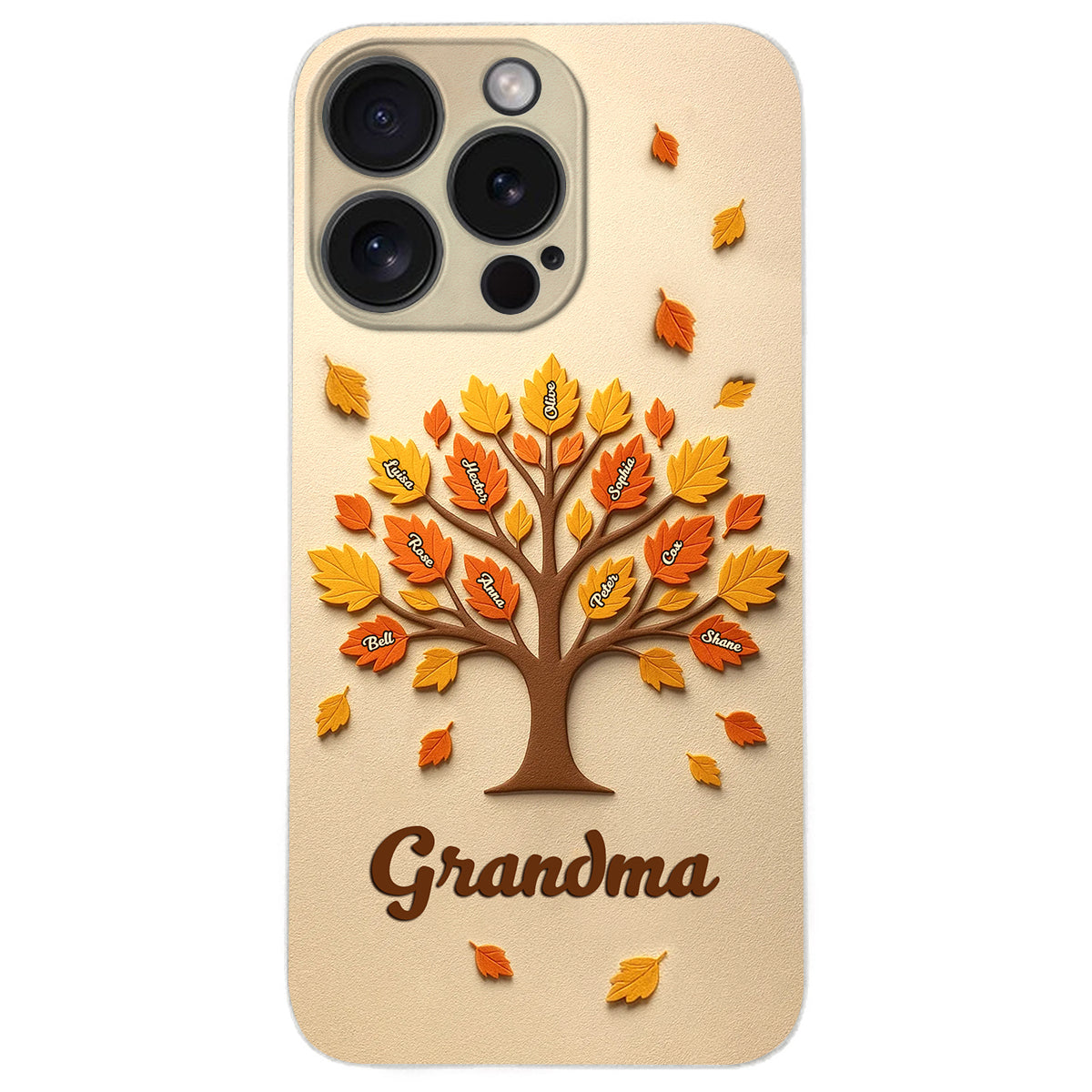 Arbre à maman et grand-mère - Étui de téléphone en cuir personnalisé pour maman
