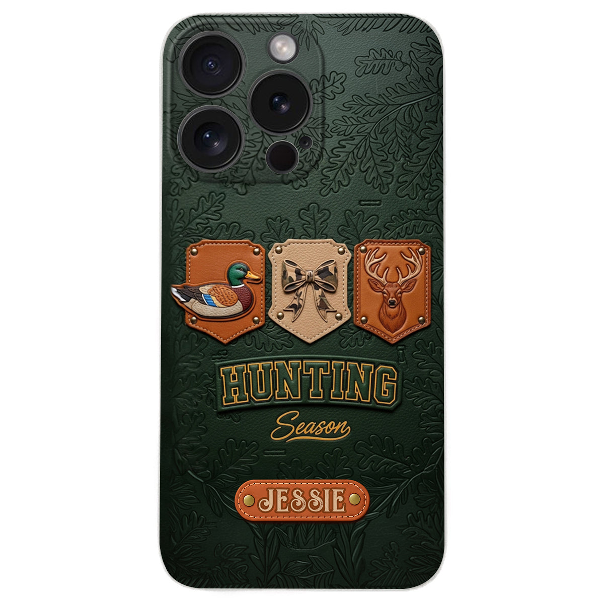 Saison de la chasse - Étui de téléphone en cuir personnalisé sur le thème de la chasse