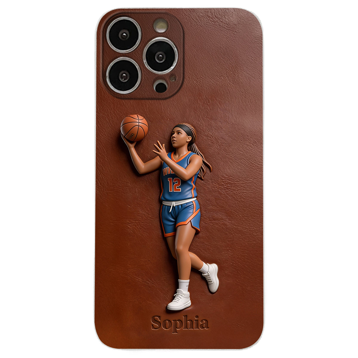 Love Basketball - Personalized Basketball Leather Phone Case