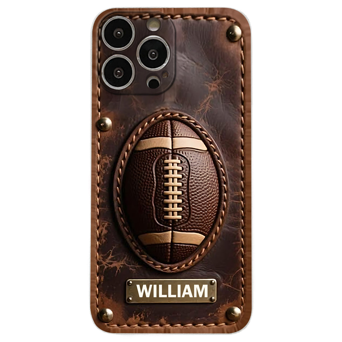 Étui de téléphone en cuir personnalisé pour les jours de match - Football