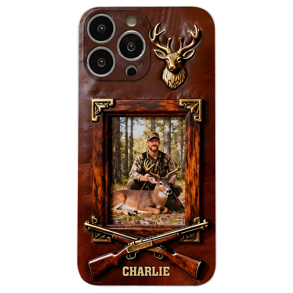 Hunting Achievement - Personalized Hunting Leather Phone Case