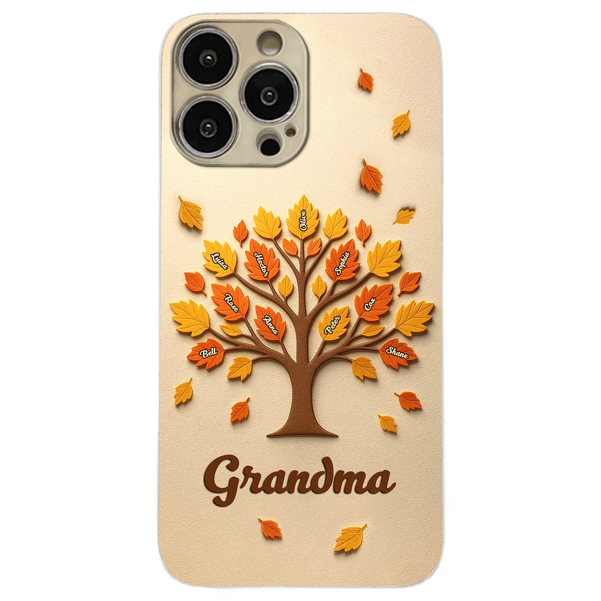 Arbre à maman et grand-mère - Étui de téléphone en cuir personnalisé pour maman