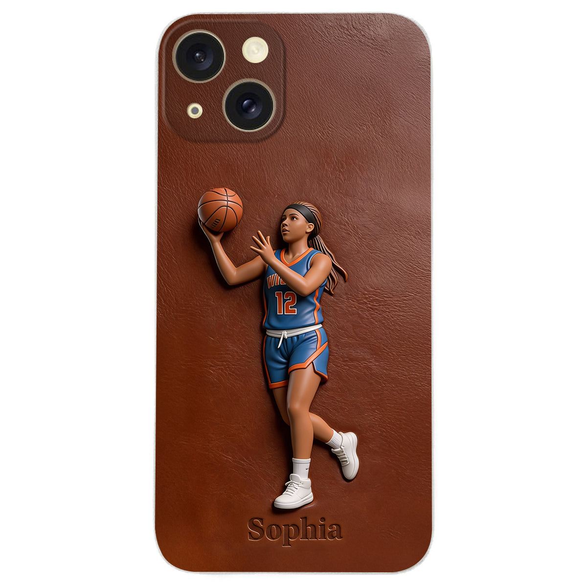 Love Basketball - Personalized Basketball Leather Phone Case