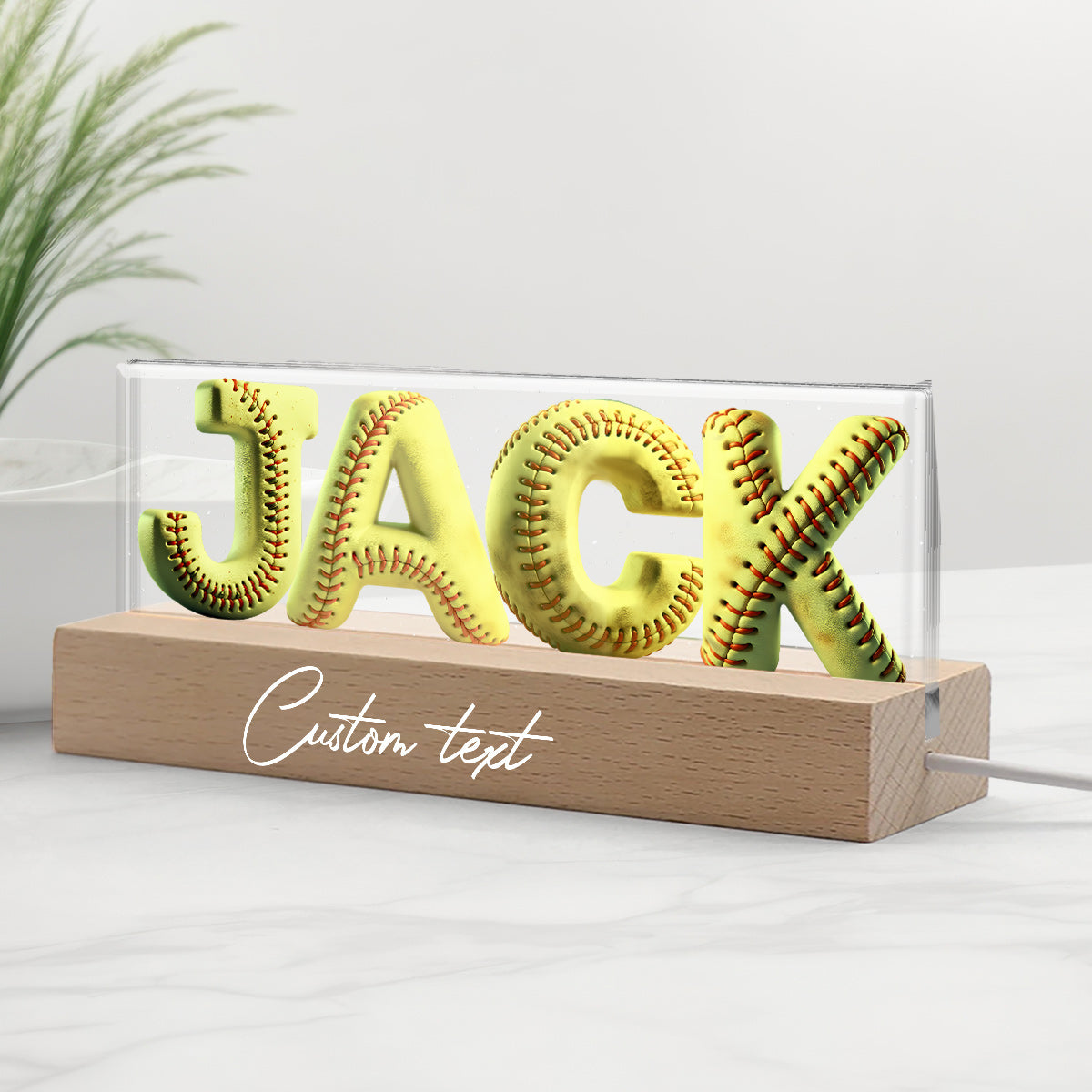 Softball Name - Personalized Softball Custom LED Night Light