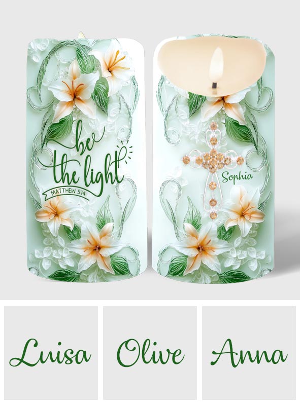Be The Light - Personalized Christian Flameless Candle