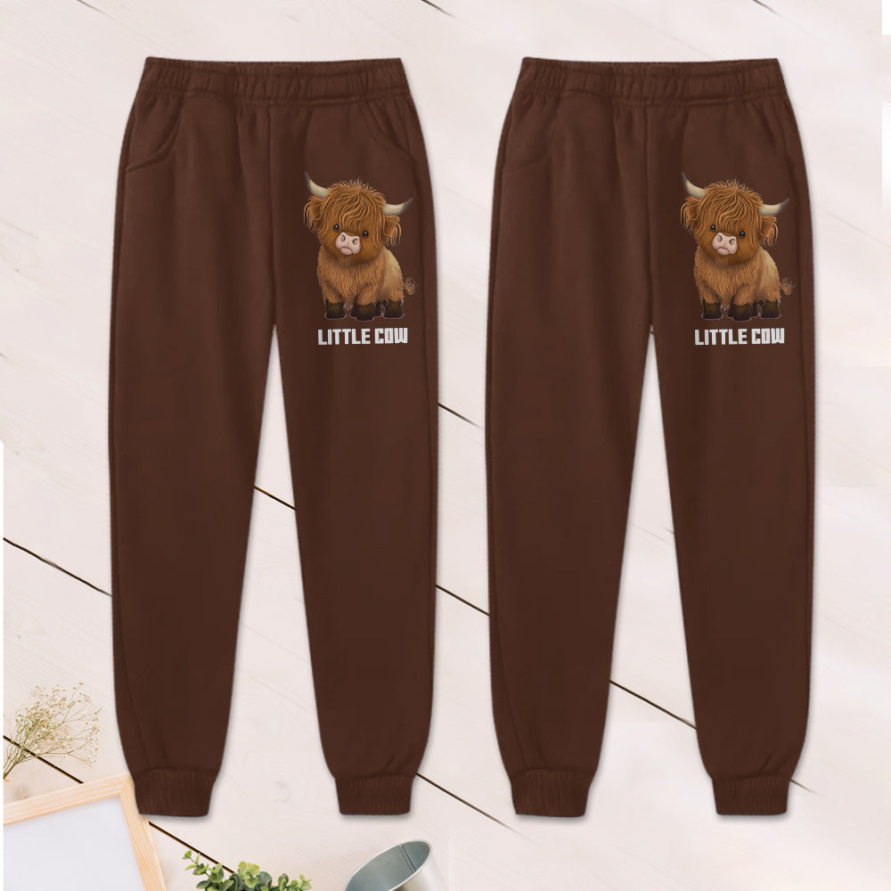 Cute Highland Cow - Personalized Highland Cow Kid Hoodie & Kid Jogger Sweatpants