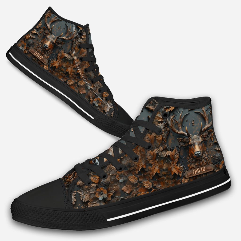 Stunning Deer - Personalized Hunting High Top Shoes