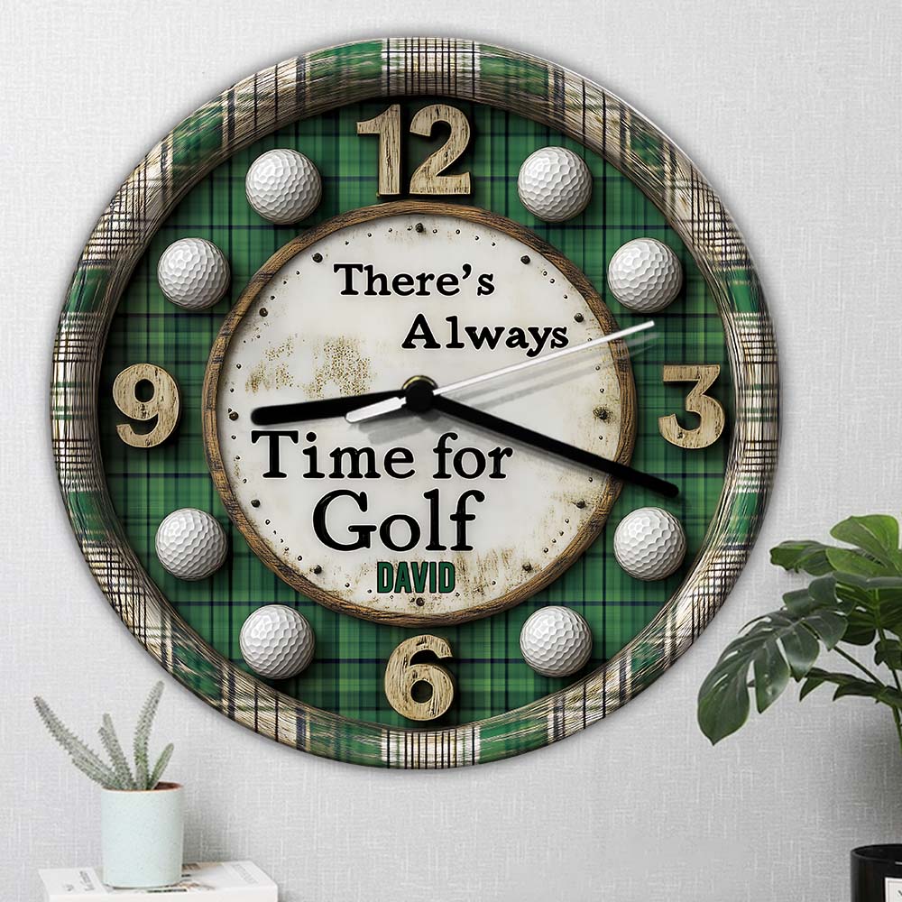 There's Always Time For Golf - Personalized Golf Wall Clock