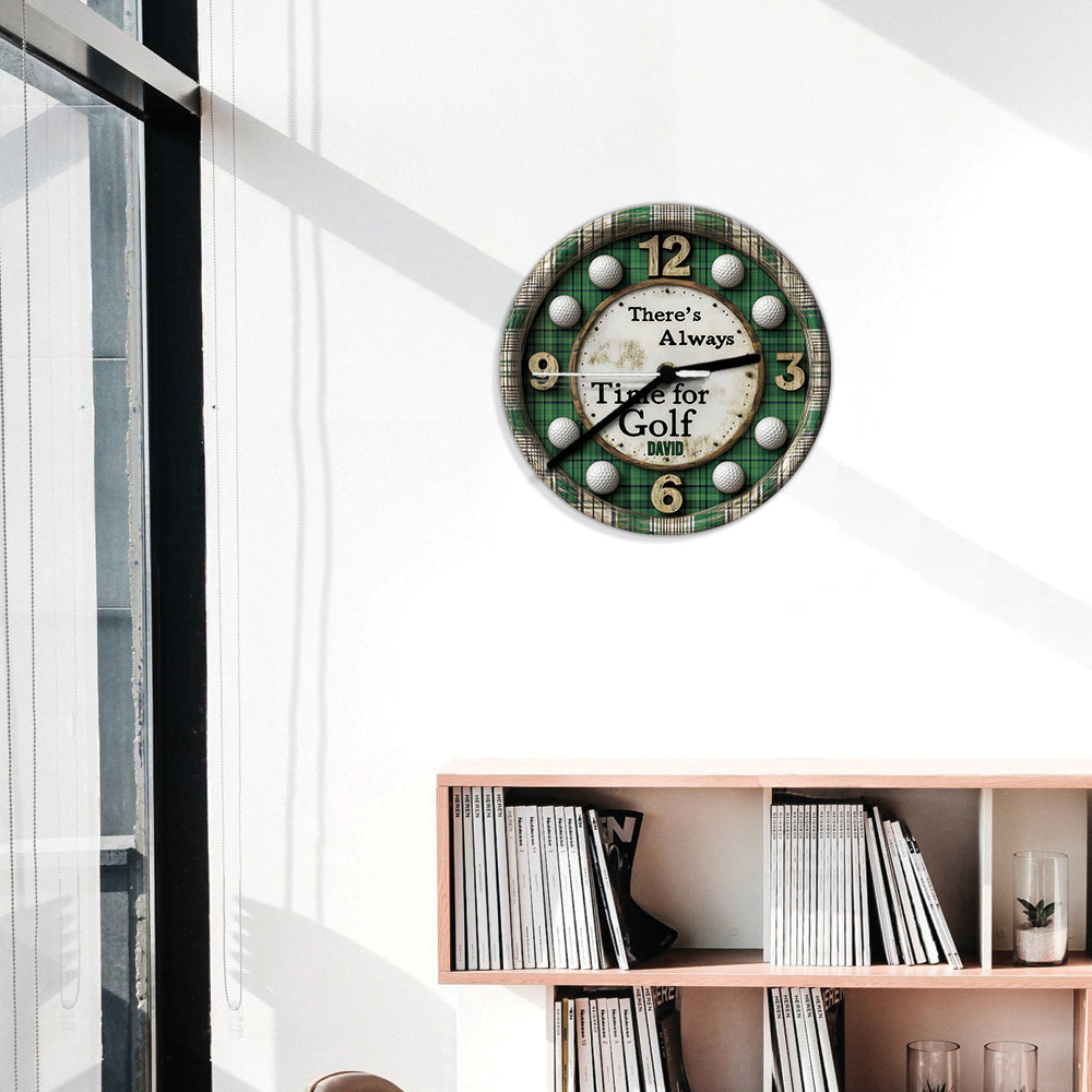 There's Always Time For Golf - Personalized Golf Wall Clock